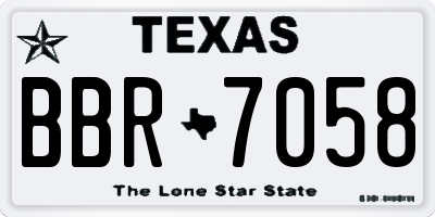 TX license plate BBR7058