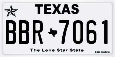 TX license plate BBR7061