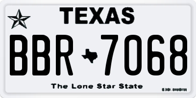 TX license plate BBR7068