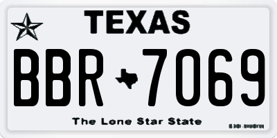 TX license plate BBR7069