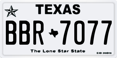 TX license plate BBR7077