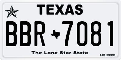 TX license plate BBR7081