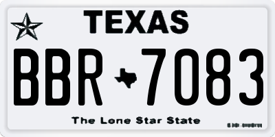 TX license plate BBR7083