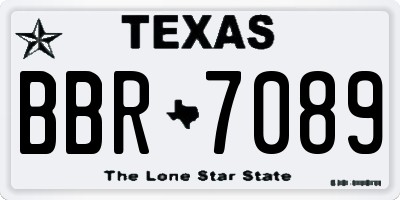 TX license plate BBR7089