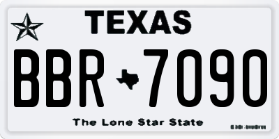 TX license plate BBR7090