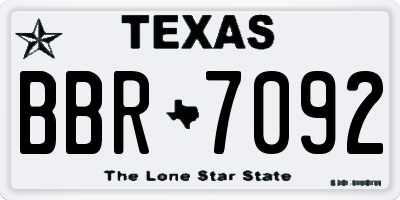 TX license plate BBR7092