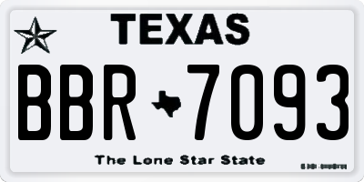 TX license plate BBR7093