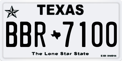 TX license plate BBR7100