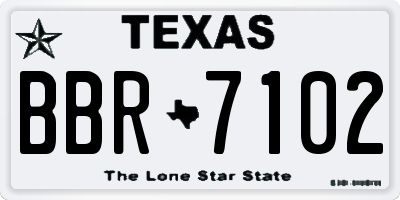 TX license plate BBR7102