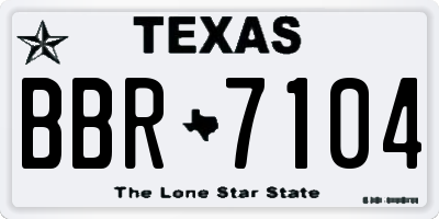 TX license plate BBR7104