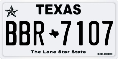 TX license plate BBR7107