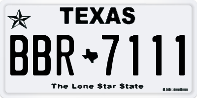 TX license plate BBR7111