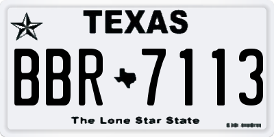 TX license plate BBR7113