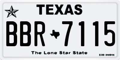 TX license plate BBR7115