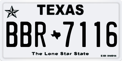 TX license plate BBR7116
