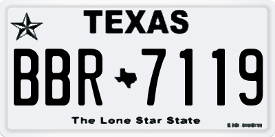 TX license plate BBR7119