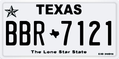 TX license plate BBR7121