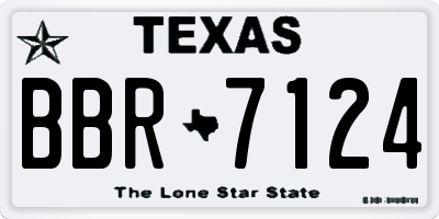 TX license plate BBR7124