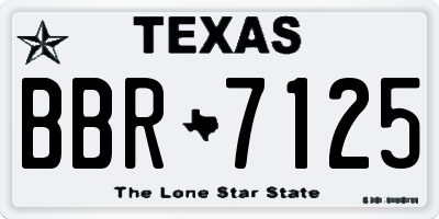 TX license plate BBR7125