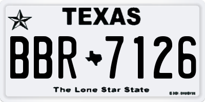 TX license plate BBR7126