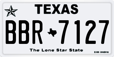 TX license plate BBR7127