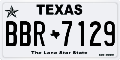 TX license plate BBR7129