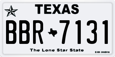 TX license plate BBR7131
