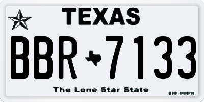 TX license plate BBR7133