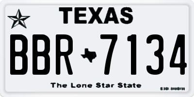 TX license plate BBR7134