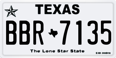 TX license plate BBR7135