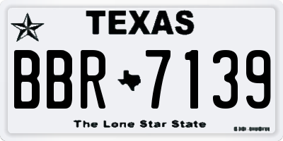 TX license plate BBR7139