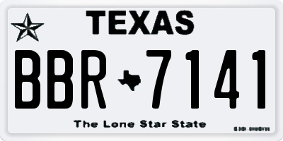 TX license plate BBR7141