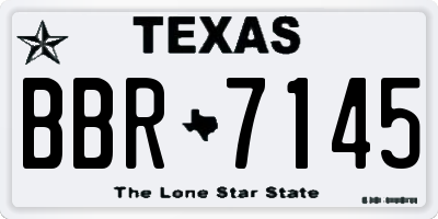 TX license plate BBR7145