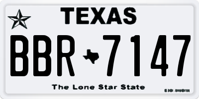 TX license plate BBR7147