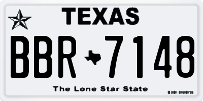 TX license plate BBR7148