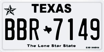 TX license plate BBR7149