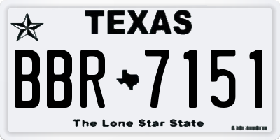 TX license plate BBR7151