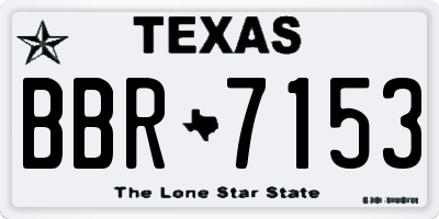 TX license plate BBR7153