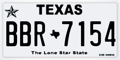 TX license plate BBR7154