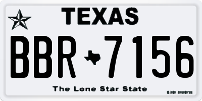 TX license plate BBR7156