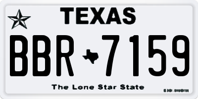 TX license plate BBR7159