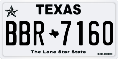 TX license plate BBR7160