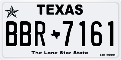 TX license plate BBR7161