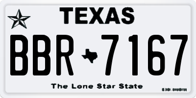 TX license plate BBR7167