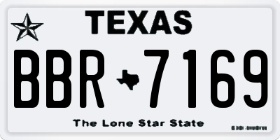 TX license plate BBR7169