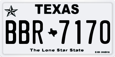 TX license plate BBR7170