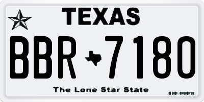 TX license plate BBR7180
