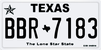 TX license plate BBR7183