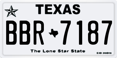 TX license plate BBR7187