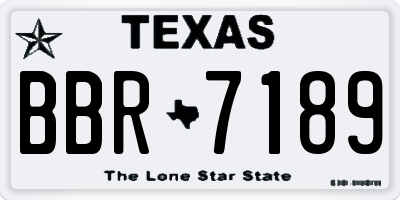 TX license plate BBR7189